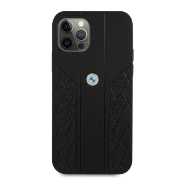Kryt BMW BMHCP12MRSPPK Apple iPhone 12/12 Pro black hardcase Leather Curve Perforate