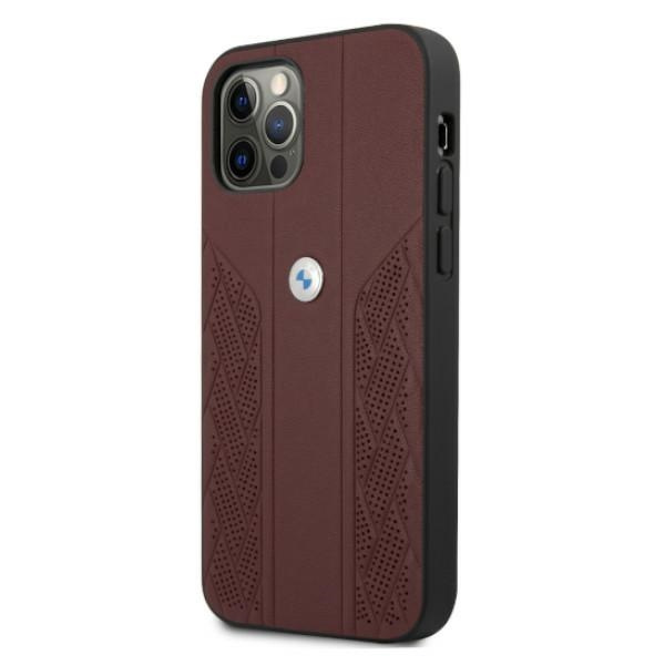 Kryt BMW BMHCP12MRSPPR Apple iPhone 12/12 Pro red hardcase Leather Curve Perforate