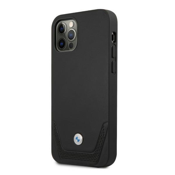 Kryt BMW BMHCP12MRSWPK Apple iPhone 12/12 Pro black hardcase Leather Perforate