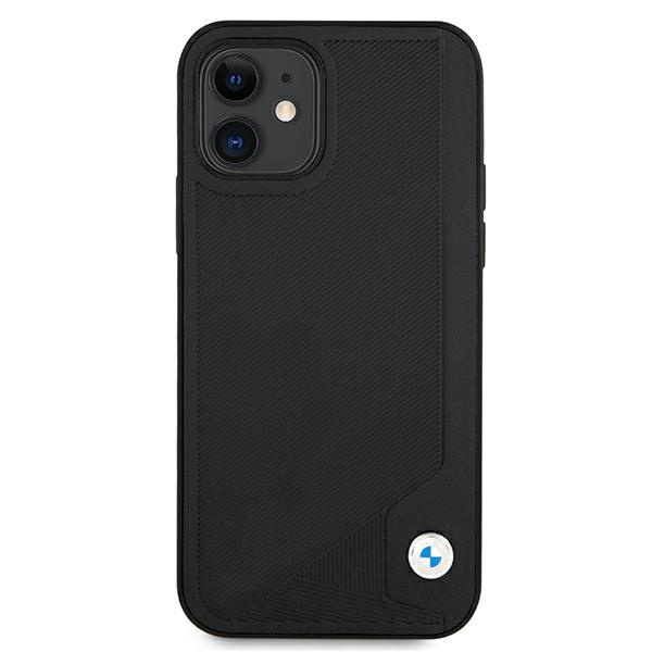 Kryt BMW BMHCP12SRCDPK Apple iPhone 12 mini black hardcase Leather Deboss