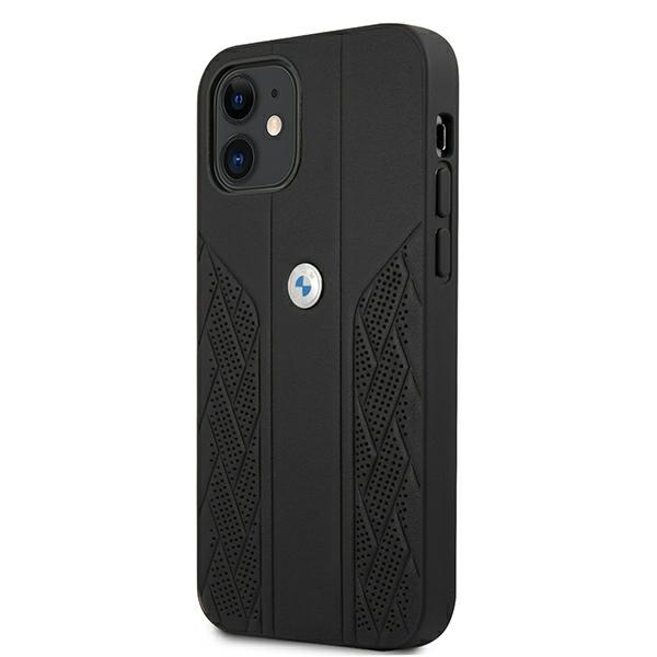 Kryt BMW BMHCP12SRSPPK Apple iPhone 12 mini black hardcase Leather Curve Perforate