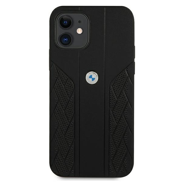 Kryt BMW BMHCP12SRSPPK Apple iPhone 12 mini black hardcase Leather Curve Perforate