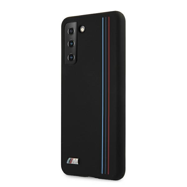 Kryt BMW BMHCS21MSIVTBK Samsung Galaxy S21+ Plus black Silicone Stripes M Collection
