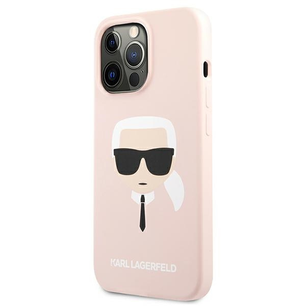 Kryt Karl Lagerfeld KLHCP13LSLKHLP Apple iPhone 13 Pro light pink hardcase Silicone Karl`s Head