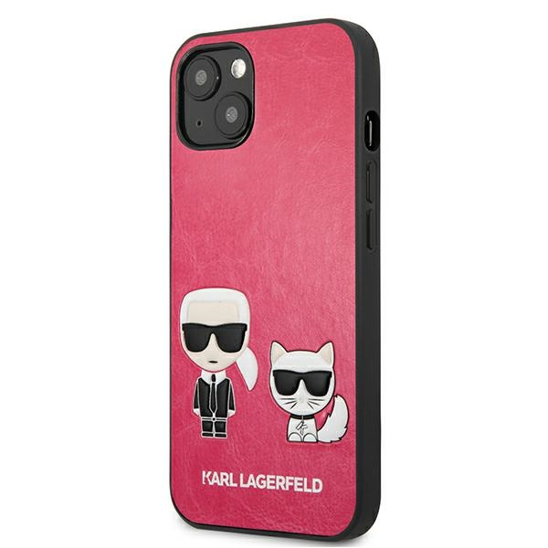Kryt Karl Lagerfeld KLHCP13SPCUSKCP Apple iPhone 13 mini fushia hardcase Ikonik Karl & Choupette
