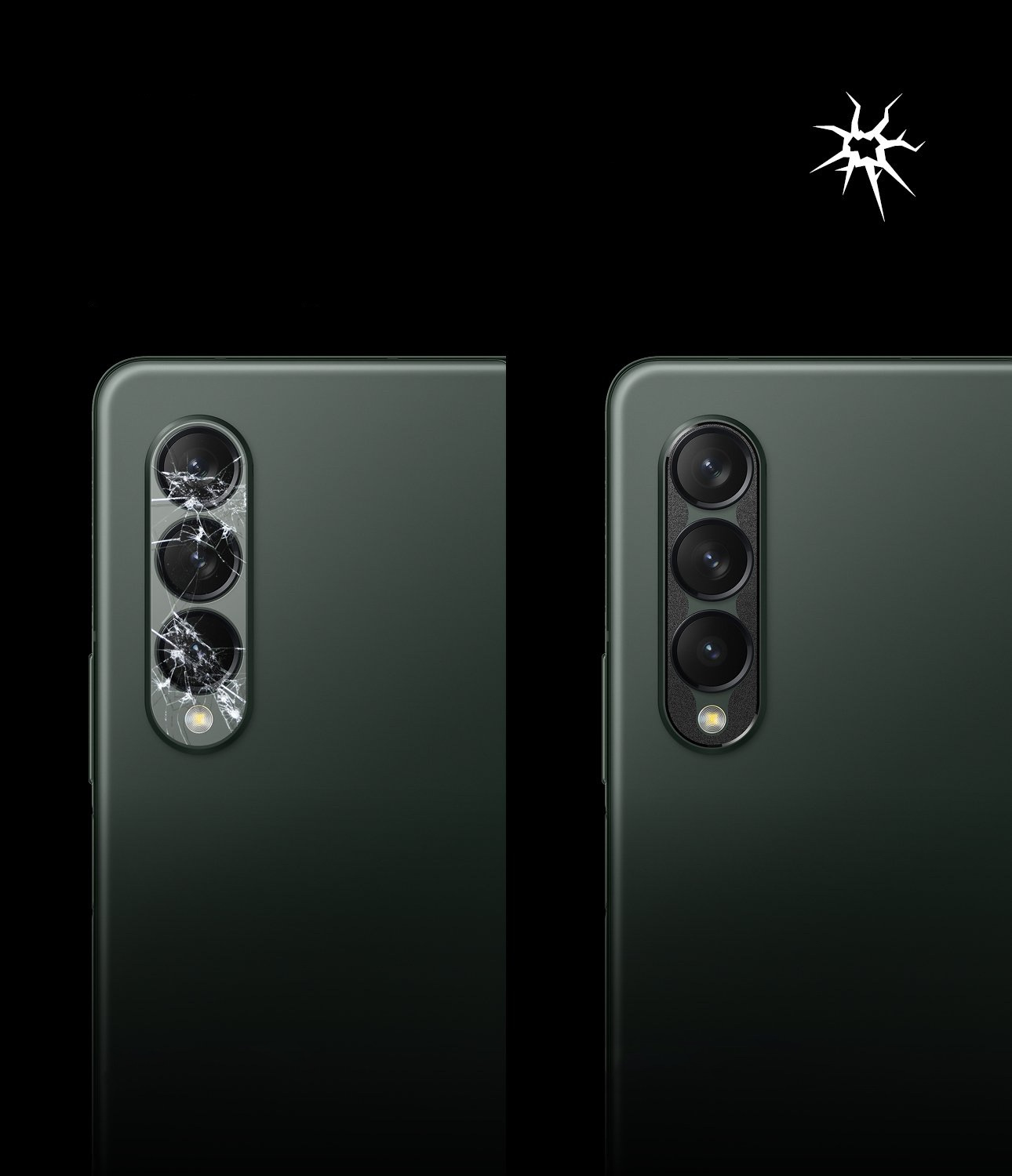 Kryt Ringke Camera Styling Samsung Galaxy Z Fold 3 Black