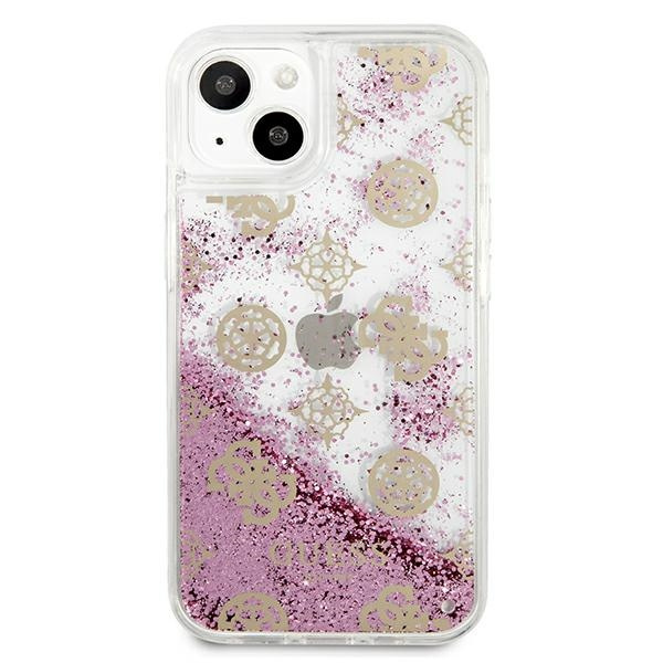 Kryt Guess GUHCP13SLGPEPI Apple iPhone 13 mini pink hardcase Peony Liquid Glitter