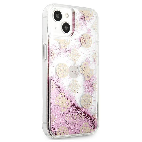 Kryt Guess GUHCP13SLGPEPI Apple iPhone 13 mini pink hardcase Peony Liquid Glitter