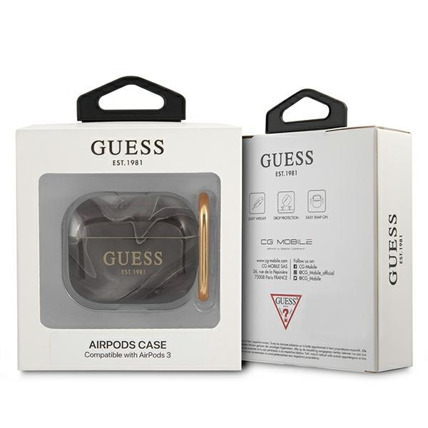 Kryt Guess GUA3UNMK Apple AirPods 3 cover black Marble Collection