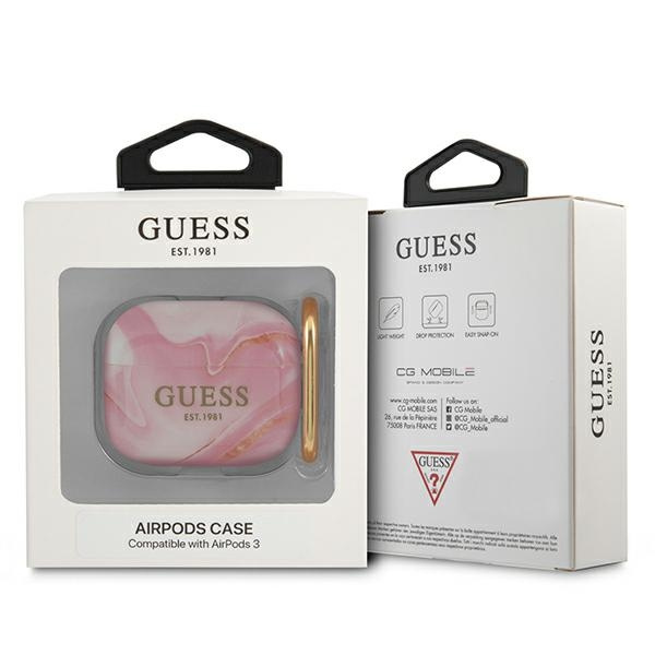 Kryt Guess GUA3UNMP Apple AirPods 3 cover pink Marble Collection