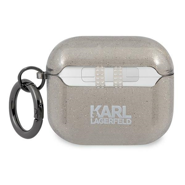 Kryt Karl Lagerfeld KLA3UKHGK Apple AirPods 3 cover black Glitter Karl`s Head