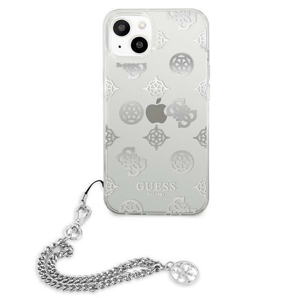 Kryt Guess GUHCP13SKSPESI Apple iPhone 13 mini silver hardcase Peony Chain Collection