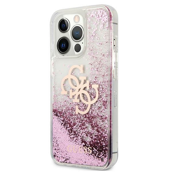 Kryt Guess GUHCP13XLG4GPI Apple iPhone 13 Pro Max pink hardcase 4G Big Liquid Glitter