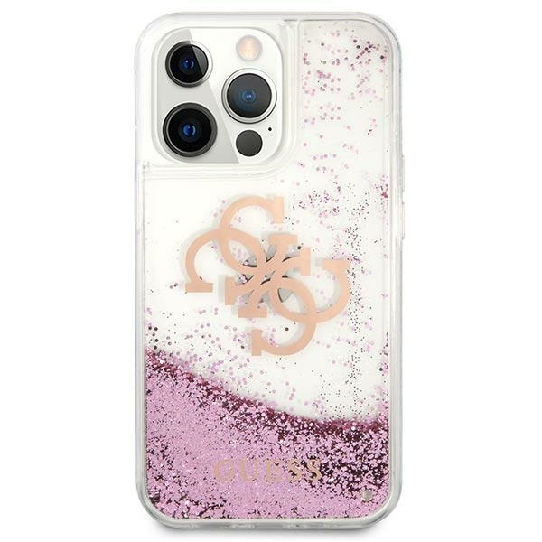 Kryt Guess GUHCP13XLG4GPI Apple iPhone 13 Pro Max pink hardcase 4G Big Liquid Glitter