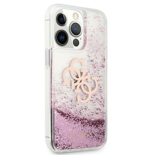 Kryt Guess GUHCP13XLG4GPI Apple iPhone 13 Pro Max pink hardcase 4G Big Liquid Glitter