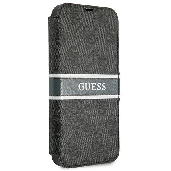 Kryt Guess GUBKP13S4GDGR Apple iPhone 13 mini grey book 4G Stripe