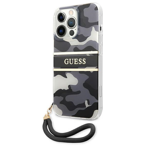 Kryt Guess GUHCP13LKCABBK Apple iPhone 13 Pro black hardcase Camo Strap Collection