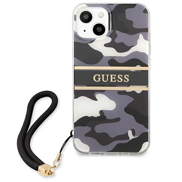 Kryt Guess GUHCP13MKCABBK Apple iPhone 13 black hardcase Camo Strap Collection