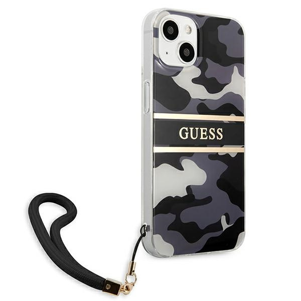 Kryt Guess GUHCP13MKCABBK Apple iPhone 13 black hardcase Camo Strap Collection