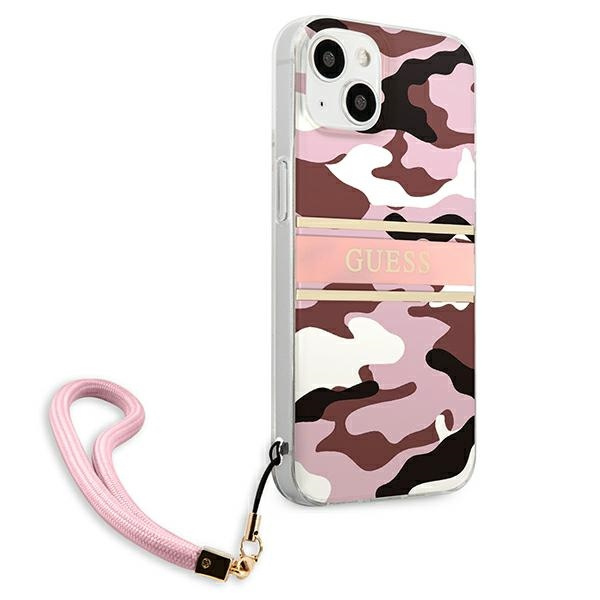 Kryt Guess GUHCP13SKCABPI Apple iPhone 13 mini pink hardcase Camo Strap Collection