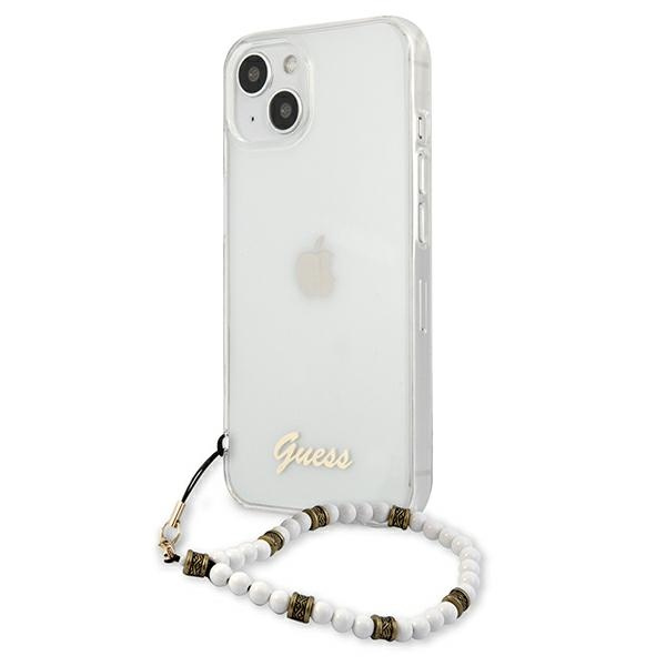 Kryt Guess GUHCP13SKPSWH Apple iPhone 13 mini Transparent hardcase White Pearl