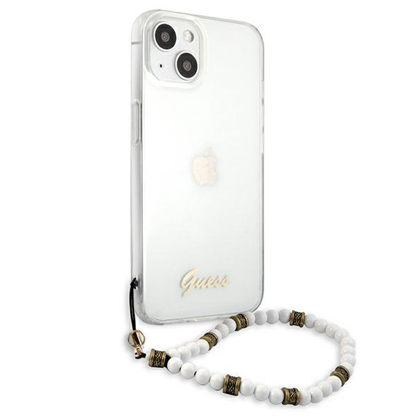 Kryt Guess GUHCP13SKPSWH Apple iPhone 13 mini Transparent hardcase White Pearl
