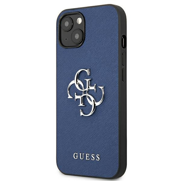 Kryt Guess GUHCP13SSA4GSBL Apple iPhone 13 mini blue hardcase Saffiano 4G Metal Logo