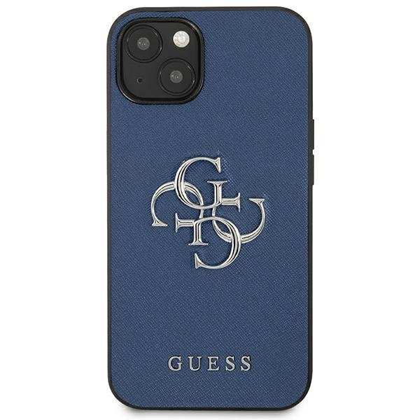 Kryt Guess GUHCP13SSA4GSBL Apple iPhone 13 mini blue hardcase Saffiano 4G Metal Logo