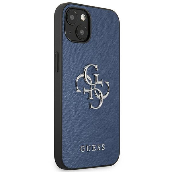 Kryt Guess GUHCP13SSA4GSBL Apple iPhone 13 mini blue hardcase Saffiano 4G Metal Logo