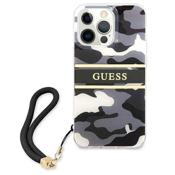 Kryt Guess GUHCP13XKCABBK Apple iPhone 13 Pro Max black hardcase Camo Strap Collection
