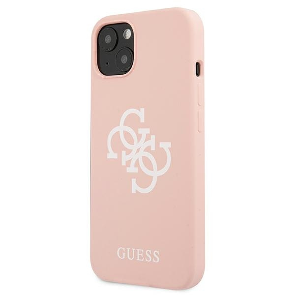 Kryt Guess GUHCP13SLS4GWPI Apple iPhone 13 mini pink hard case Silicone 4G Logo