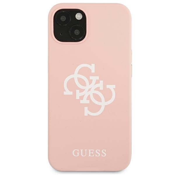 Kryt Guess GUHCP13SLS4GWPI Apple iPhone 13 mini pink hard case Silicone 4G Logo