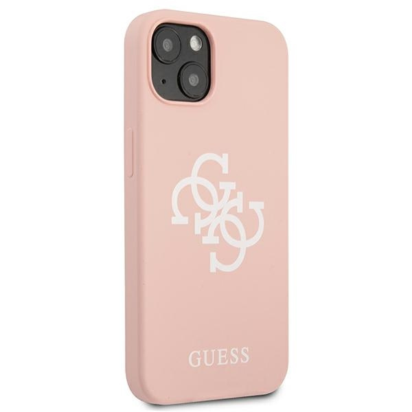 Kryt Guess GUHCP13SLS4GWPI Apple iPhone 13 mini pink hard case Silicone 4G Logo