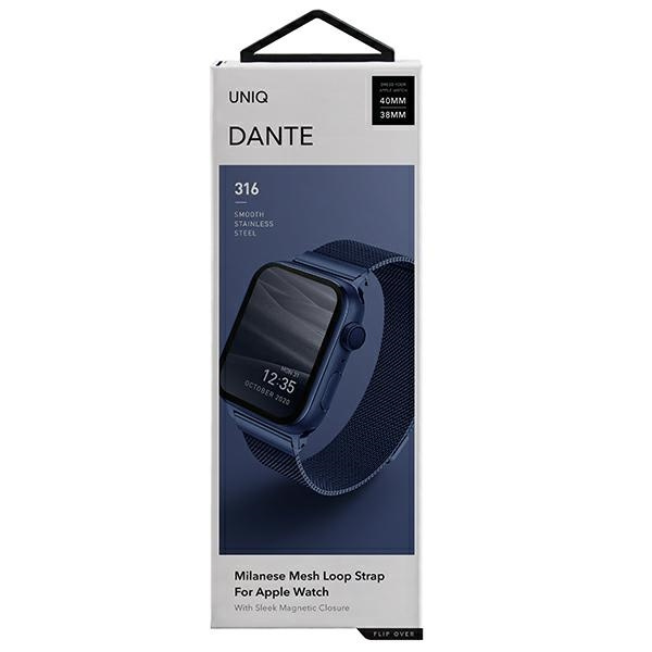 Kryt UNIQ Dante Strap Apple Watch Series 4/5/6/7/SE/8/9/10 40/41/42mm Stainless Steel blue/cobalt blue