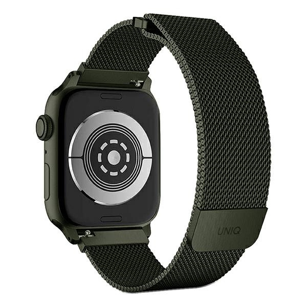 Kryt UNIQ Dante strap Apple Watch Series 4/5/6/7/SE 42/44/45mm Stainless Steel zielony/green