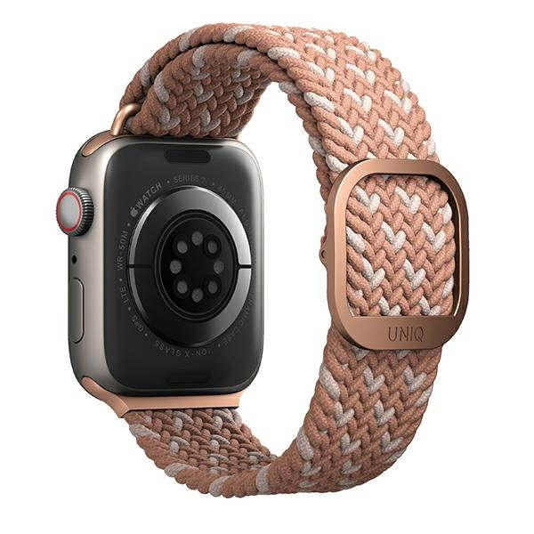 Kryt UNIQ Aspen strap Apple Watch 4/5/6/7/SE/8/9/10 40/41/42mm Braided DE pink/citrus pink