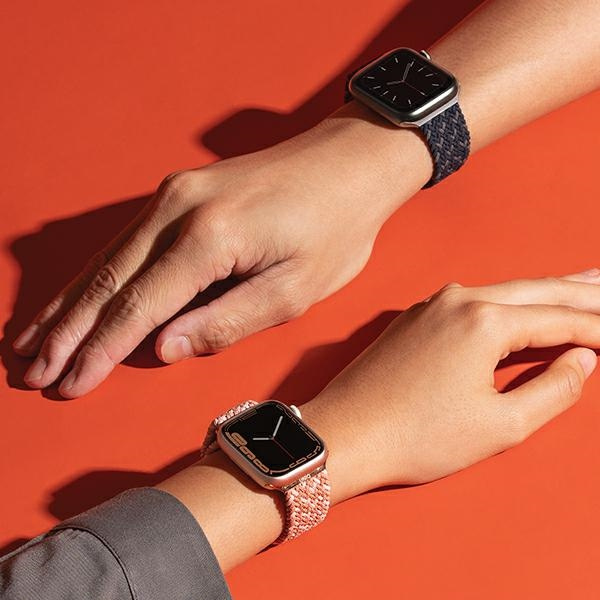 Kryt UNIQ Aspen strap Apple Watch 4/5/6/7/SE/8/9/10 40/41/42mm Braided DE pink/citrus pink