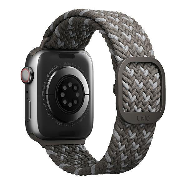 Kryt UNIQ Aspen strap Apple Watch 4/5/6/7/SE/8/9/Ultra 44/45/49mm Braided DE gray/pebble grey