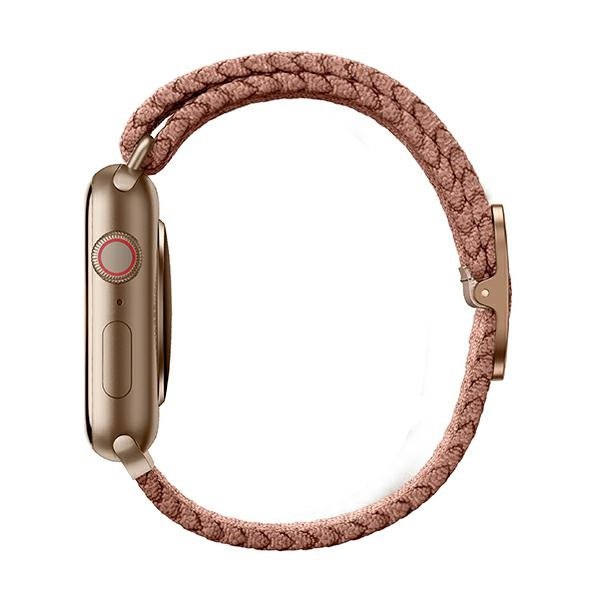 Kryt UNIQ Aspen strap Apple Watch 4/5/6/7/SE/8/9/Ultra 44/45/49mm Braided pink/grapefruit pink