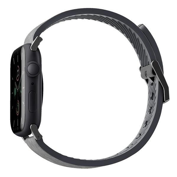 Kryt UNIQ Straden strap for Apple Watch 4/5/6/7/SE/8/9/Ultra 44/45/49mm Leather Hybrid Strap grey/barva šedá