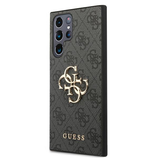 Kryt Guess GUHCS22L4GMGGR Samsung Galaxy S22 Ultra grey hardcase 4G Big Metal Logo