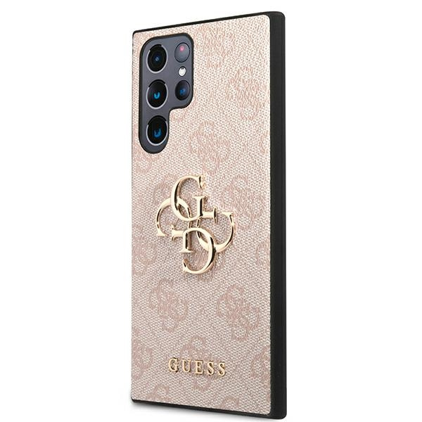 Kryt Guess GUHCS22L4GMGPI Samsung Galaxy S22 Ultra pink hardcase 4G Big Metal Logo