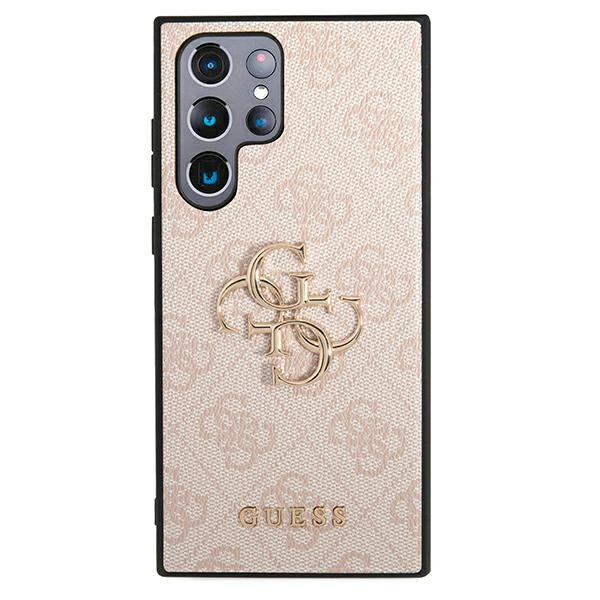 Kryt Guess GUHCS22L4GMGPI Samsung Galaxy S22 Ultra pink hardcase 4G Big Metal Logo