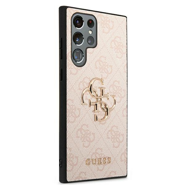 Kryt Guess GUHCS22L4GMGPI Samsung Galaxy S22 Ultra pink hardcase 4G Big Metal Logo