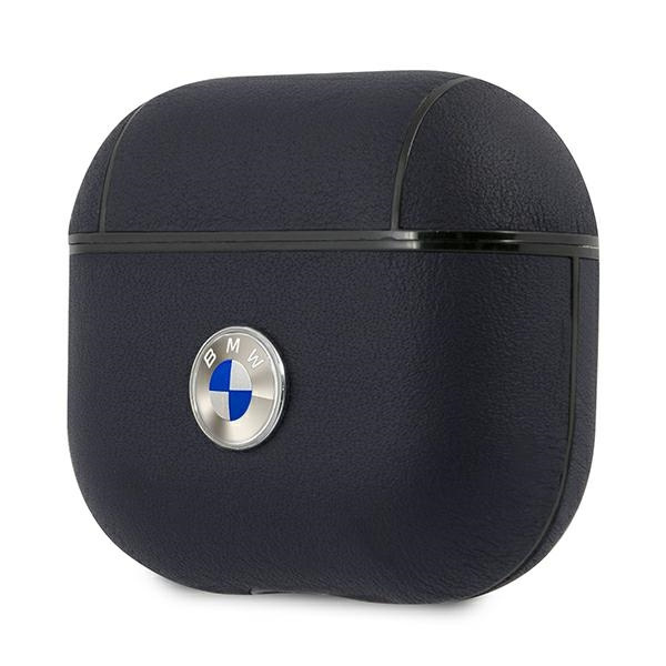 Kryt BMW BMA3SSLNA Apple AirPods 3 cover navy Geniune Leather Silver Logo