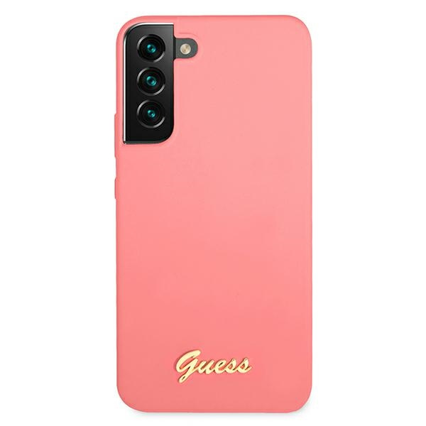 Kryt Guess GUHCS22MLSLMGFU Samsung Galaxy S22+ Plus fuchsia hardcase Silicone Script Metal Logo