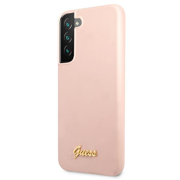 Kryt Guess GUHCS22MLSLMGPP Samsung Galaxy S22+ Plus pink hardcase Silicone Script Metal Logo