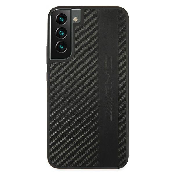 Kryt Mercedes AMG AMHCS22MBLSCA Samsung Galaxy S22+ Plus black hardcase Carbon Stripe&Embossed
