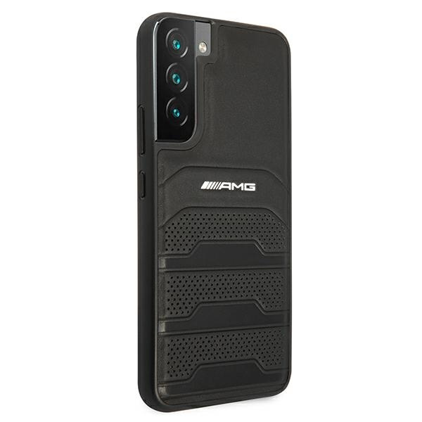 Kryt Mercedes AMG AMHCS22MGSEBK Samsung Galaxy S22+ Plus black hardcase Leather Debossed Lines