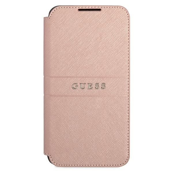 Kryt Guess GUBKS22MPSASBPI Samsung Galaxy S22+ Plus pink book Saffiano Stripes